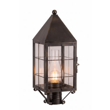 Ashford Post Lantern shown in the Dark Brass finish with a Clear shade - 9520-H-DB-CL-C