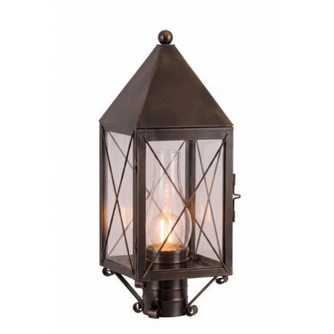 Ashford Post Lantern shown in the Dark Brass finish with a Clear shade - 9520-X-DB-CL-C