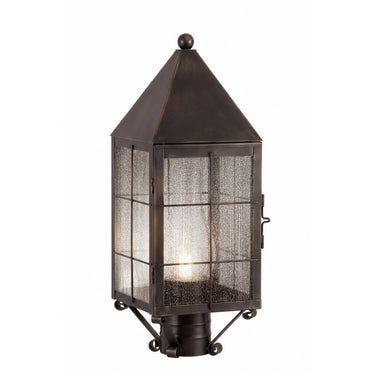 Ashford Post Lantern shown in the Dark Brass finish with a Seedy shade - 9520-H-DB-SDY-C