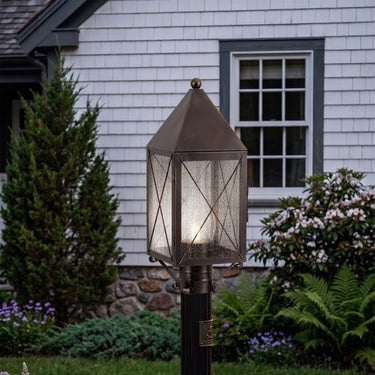 Ashford Post Lantern shown in the Dark Brass finish with a Seedy shade - 9520-X-DB-SDY-C 2