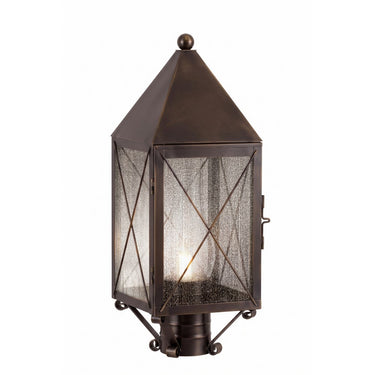 Ashford Post Lantern shown in the Dark Brass finish with a Seedy shade - 9520-X-DB-SDY-C