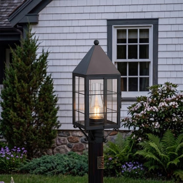 Ashford Post Lantern shown in the Gunmetal finish with a Clear shade - 9520-H-GM-CL-C 2