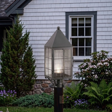 Ashford Post Lantern shown in the Gunmetal finish with a Seedy shade - 9520-H-GM-SDY-C 2