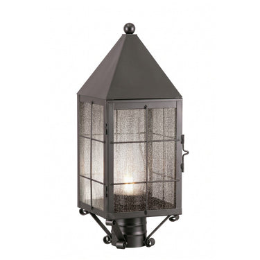 Ashford Post Lantern shown in the Gunmetal finish with a Seedy shade - 9520-H-GM-SDY-C