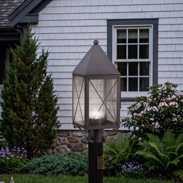 Ashford Post Lantern shown in the Gunmetal finish with a Seedy shade - 9520-X-GM-SDY-C 2