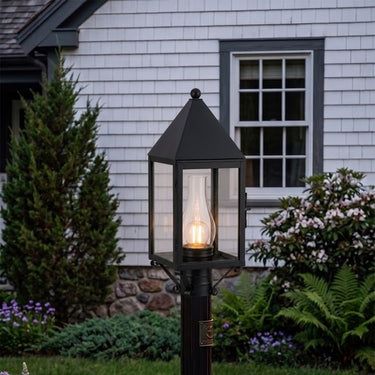 Ashford Post Lantern shown in the Matte Black finish with a Clear shade - 9520-BK-CL-C 2