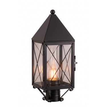 Ashford Post Lantern shown in the Matte Black finish with a Clear shade - 9520-X-BK-CL-C