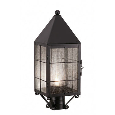 Ashford Post Lantern shown in the Matte Black finish with a Seedy shade - 9520-H-BK-SDY-C