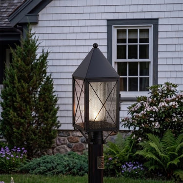 Ashford Post Lantern shown in the Matte Black finish with a Seedy shade - 9520-X-BK-SDY-C 2