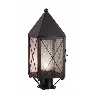 Ashford Post Lantern shown in the Matte Black finish with a Seedy shade - 9520-X-BK-SDY-C