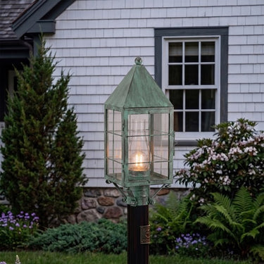 Ashford Post Lantern shown in the Verde Green finish with a Clear shade - 9520-H-VG-CL-C 2