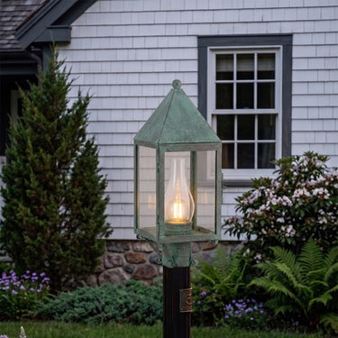 Ashford Post Lantern shown in the Verde Green finish with a Clear shade - 9520-VG-CL-C 2