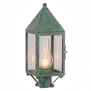 Ashford Post Lantern shown in the Verde Green finish with a Clear shade - 9520-VG-CL-C