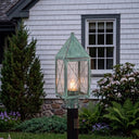 Ashford Post Lantern shown in the Verde Green finish with a Clear shade - 9520-X-VG-CL-C 2