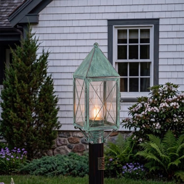 Ashford Post Lantern shown in the Verde Green finish with a Clear shade - 9520-X-VG-CL-C 2