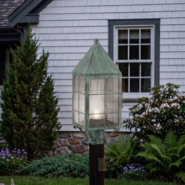 Ashford Post Lantern shown in the Verde Green finish with a Seedy shade - 9520-H-VG-SDY-C 2