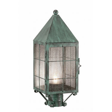 Ashford Post Lantern shown in the Verde Green finish with a Seedy shade - 9520-H-VG-SDY-C