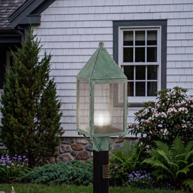 Ashford Post Lantern shown in the Verde Green finish with a Seedy shade - 9520-VG-SDY-C 2