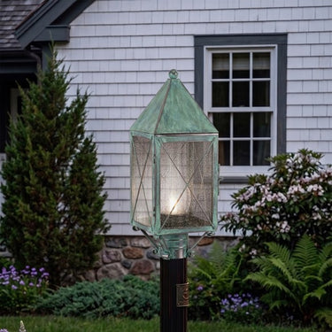 Ashford Post Lantern shown in the Verde Green finish with a Seedy shade - 9520-X-VG-SDY-C 2