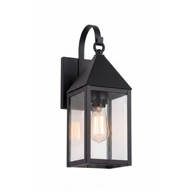 Ashford Sconce shown in the Matte Black finish with a Clear shade - 9521P-BK-CL