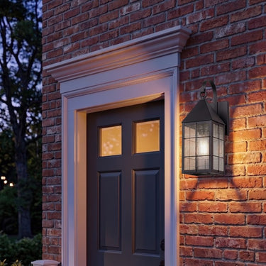 Ashford Sconce shown in the Matte Black finish with a Seedy shade - 9521P-H-BK-SDY 2