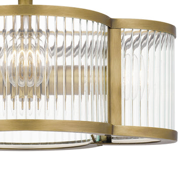Aster 4 Light Semi-Flush Mount in Weathered Brass 2