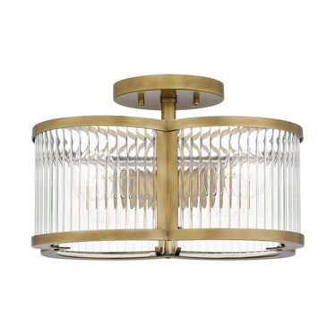 Aster 4 Light Semi-Flush Mount in Weathered Brass 4