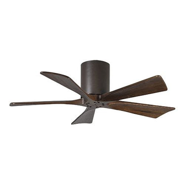 Atlas Irene-5H Five Bladed Paddle Fan in Textured Bronze with Walnut Tone Blades - Crescent Harbor