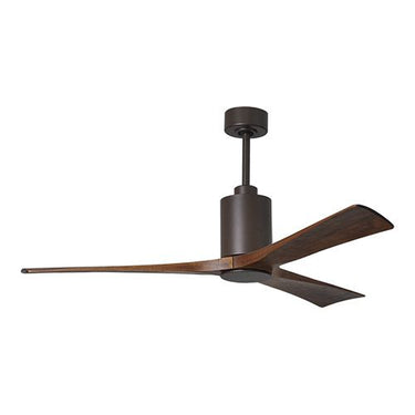 Atlas Patricia-3 Three Bladed Paddle Fan in Textured Bronze with Barnwood Tone Blades and LED Light kit. - Crescent Harbor