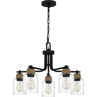 Baltic 5 Light Chandelier in Matte Black 4