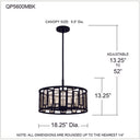 Bankston 4 Light Pendant in Matte Black 2
