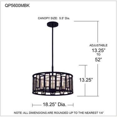 Bankston 4 Light Pendant in Matte Black 2
