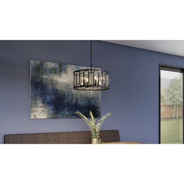 Bankston 4 Light Pendant in Matte Black 9