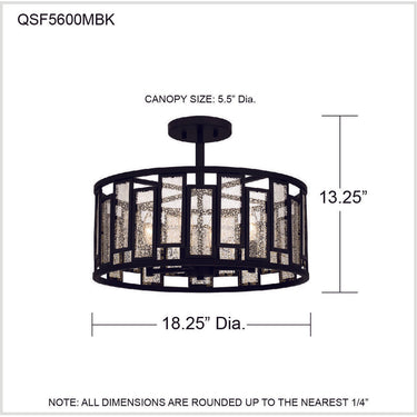 Bankston 4 Light Semi-Flush Mount in Matte Black 2