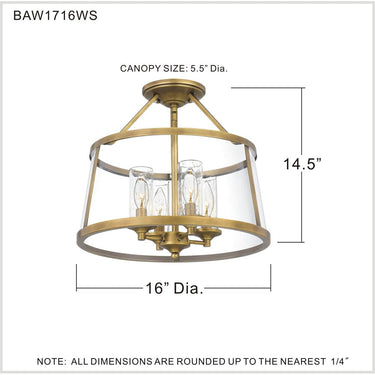 Barlow 4 Light Semi-Flush Mount 4