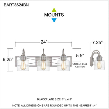 Bartley 3 Light Bath Light 15