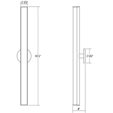 Bauhaus Columns 32" LED Bath Bar in Polished Chrome 3