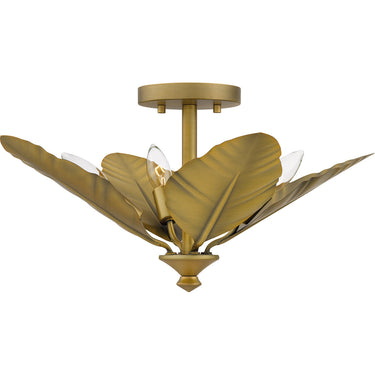Bayley 4 Light Semi-Flush Mount in Aged Brass 1