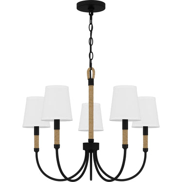 Bayside 5 Light Chandelier in Matte Black 3