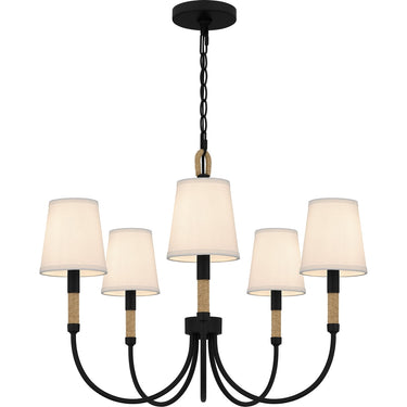 Bayside 5 Light Chandelier in Matte Black 4