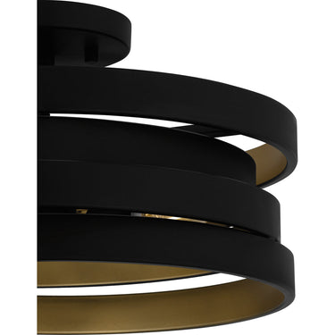 Berner 3 Light Semi-Flush Mount in Matte Black 2