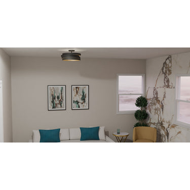 Berner 3 Light Semi-Flush Mount in Matte Black 3