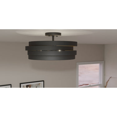 Berner 3 Light Semi-Flush Mount in Matte Black 4