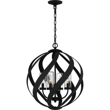 Blacksmith 4 Light Outdoor Pendant in Earth Black 1