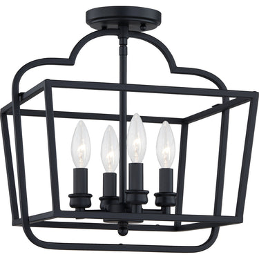 Blanche 4 Light Semi-Flush Mount in Matte Black 1