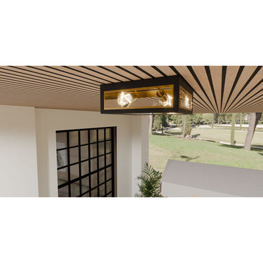Bourbon 2 Light Outdoor Flush Mount in Matte Black 2
