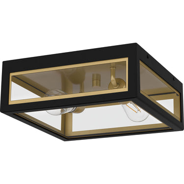 Bourbon 2 Light Outdoor Flush Mount in Matte Black 3
