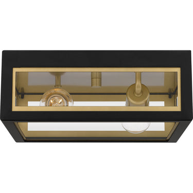 Bourbon 2 Light Outdoor Flush Mount in Matte Black 1