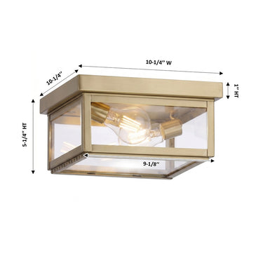 Branford Semi Flush shown in the Antique Brass finish with a Clear shade - 91122-AB-CL 1