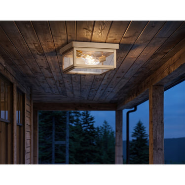 Branford Semi Flush shown in the Antique Brass finish with a Clear shade - 91122-AB-CL 2